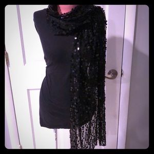 Black Sequin Scarf